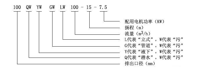 LW型直立式無堵塞红杏污视频免费下载型號意義